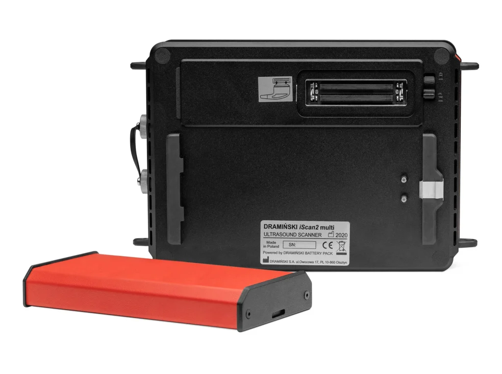 Ecografo veterinario Dramiński iScan2 Multi con sonde e batteria intercambiabili