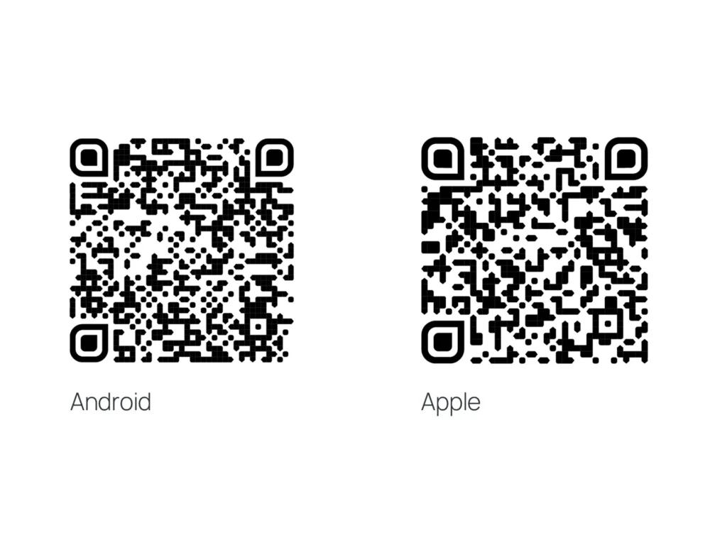 Codici QR delle applicazioni ASUS per ecografia veterinaria